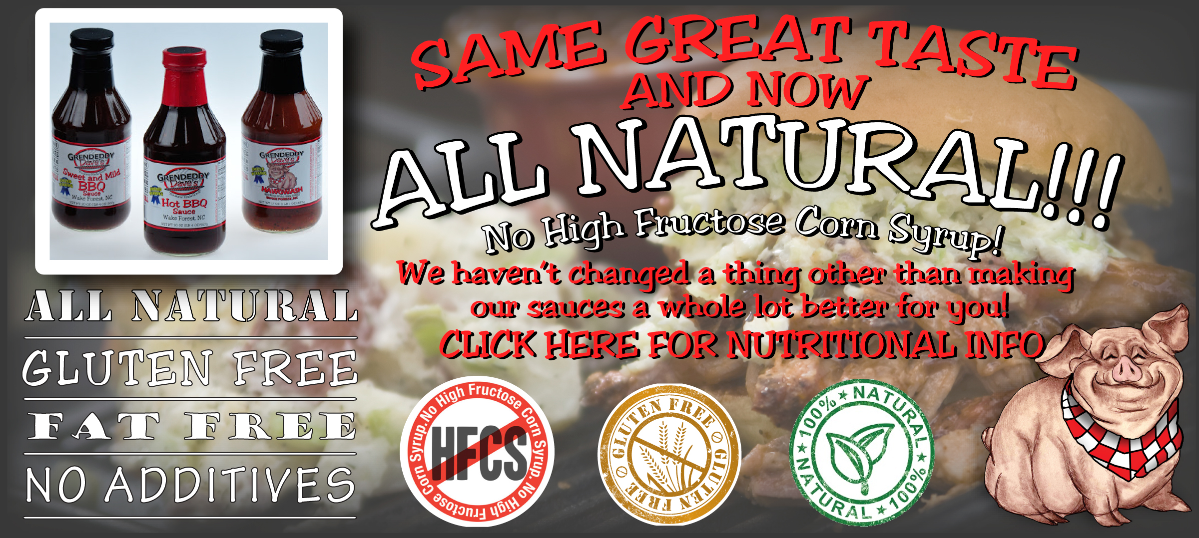 Grendeddy Dave's all natural product display